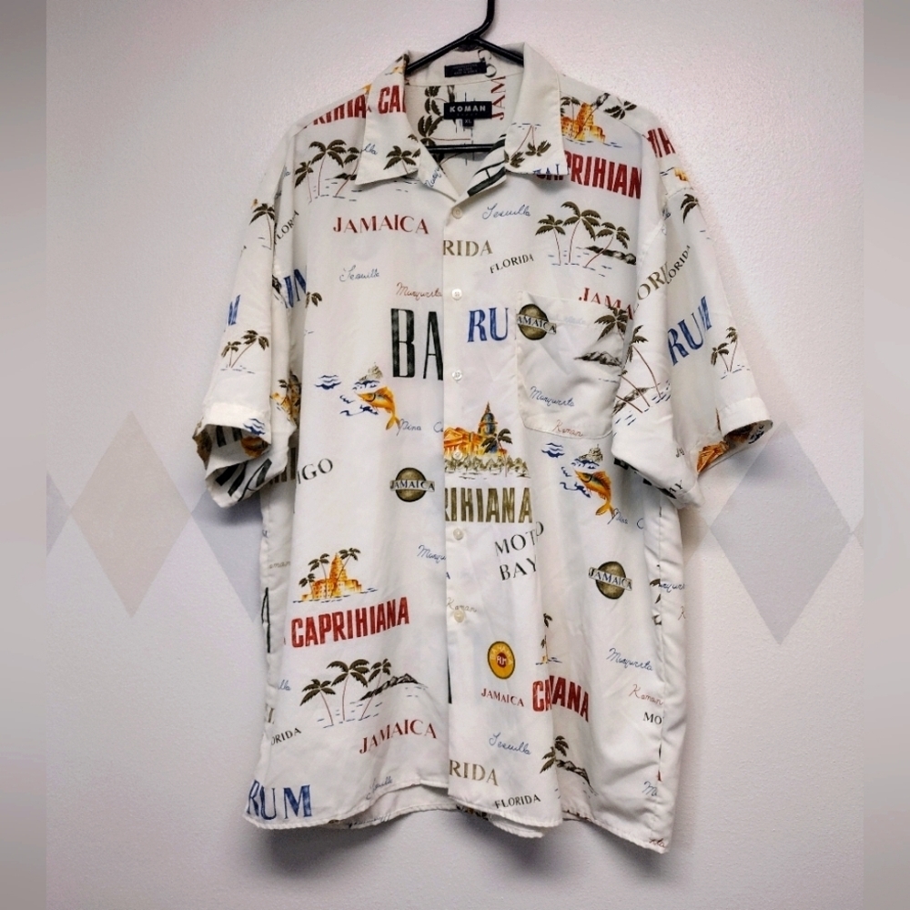 Koman Sport men's tropical Hawaiian short sleeve size XL